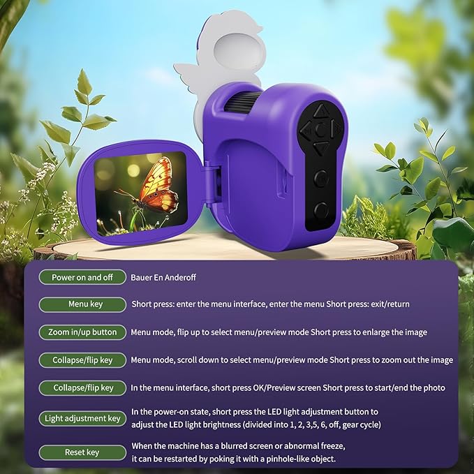 1600X Handheld Microscope for Kids 2" IPS Screen Kit Mini Pocket Digital Microscopes STEM Science with Slides Photo Video Rechargeable Portable Scope Gift for Ages 6-12 (Purple)-CubbioJoy