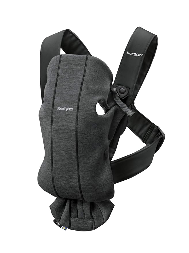 BabyBjörn Baby Carrier Mini, Charcoal Gray, 3D Jersey | Infant Carrier (7-25 lbs), Ergonomic, Easy-to-Use-CubbioJoy