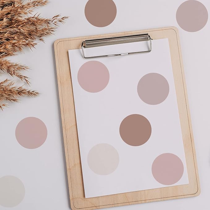 Boho Polka Dot Wall Decals Pink Dots Wall Sticker for Kids Baby Girls Living Room Bedroom Playroom (6 Sheets)-CubbioJoy