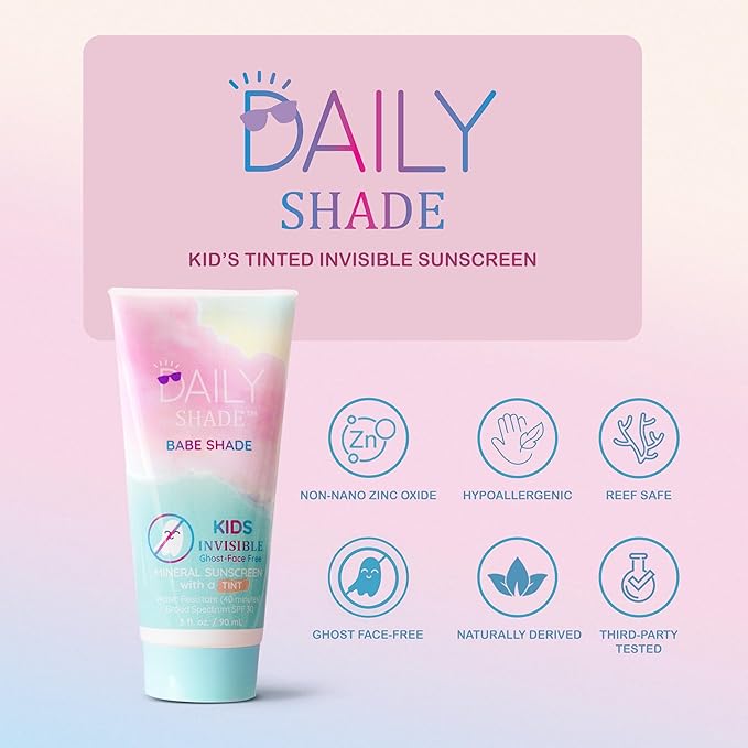 Babe Shade Kids Tinted Mineral Sunscreen for Face with SPF 30 - Non-Nano Zinc, Reef Safe, Travel Size Water Resistant & Hypoallergenic Skin Care Formula for All Types of Skin Tone - Pack 3-CubbioJoy