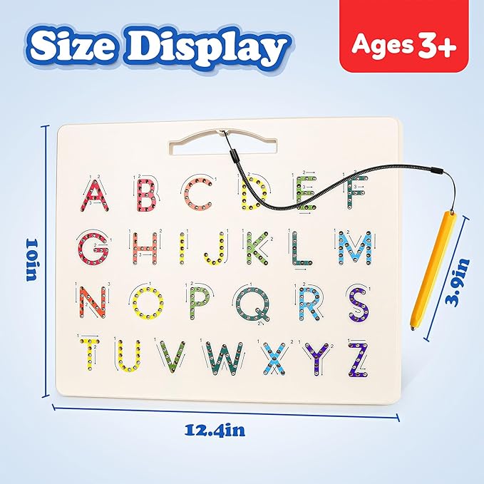 2 in 1 Magnetic Number Tracing Board, Magnetic Drawing Board Numbers 1-20 Writing Board Preschool Handwriting Learning Toys Alphabet & Math STEM Educational Toy for Toddlers Kids-CubbioJoy