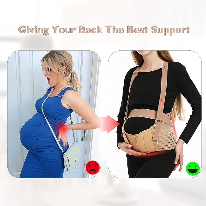 Belly Bands For Pregnant Women - Maternity Belt Pregnancy Support - Breathable Abdominal Binder, Back Support, Multiple Sizes And Colors For All Stages Of Pregnancy & Postpartum-CubbioJoy