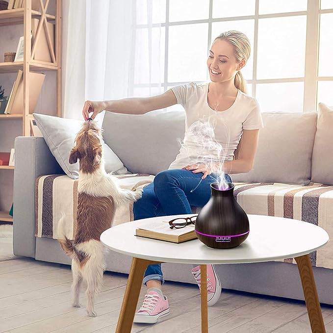 BZseed Aromatherapy Essential Oil Diffuser, 550ml Ultrasonic Fragrant Oil Large Room Humidifier, Diffusers for Home with Timer and Waterless Auto-Off, 7 Color LED Lights,Cool Mist Humidifiers-CubbioJoy