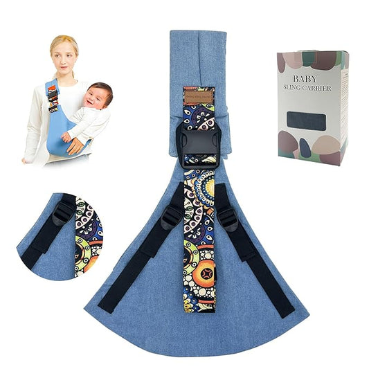 Baby Sling Carrier,Toddler Carrier,Upgraded 2025 Baby Sling with 4 Adjustable Straps(10-30lbs),Lightweight,Portable and One Size Fits All(Blue)-CubbioJoy
