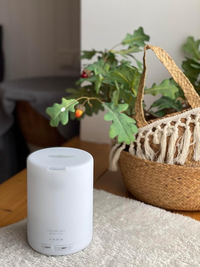 ASAKUKI Essential Oil Diffuser, 5-in-1 Quiet Humidifier, Home Fragrance Aroma Diffuser with 7 LED Color Changing Light and Auto-Off Switch (Pure White)-CubbioJoy