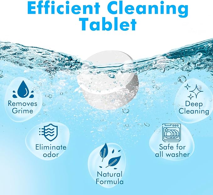 Dishwasher Cleaner and Deodorizer Tablet 25 Count, Deep Cleaning Tablet Helps Remove Limescale, Mineral Buildup and Odor, Formulated to Clean Inside all Machines-CubbioJoy