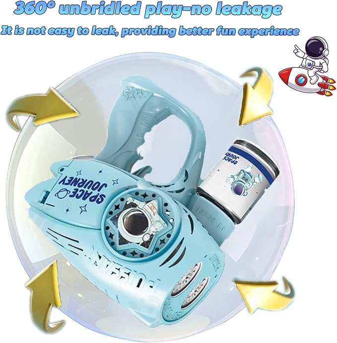 Automatic Gatlin Bubble Gun，Rocket Launcher Bubble Machine Gun，Thousands of Bubbles Per Minute, Suitable for Kids, Adults, Party Favors for Girl Boy (TK-Blue)-CubbioJoy