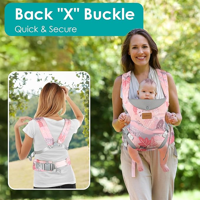 Baby Carrier Newborn to Toddler, Ergonomic Adjustable Toddler Carriers for 7-66 Lbs, Cozy Lightweight Infant Carrier with Neck Support, Baby Holder Carrier with Lumbar Support for Mom Dad-CubbioJoy