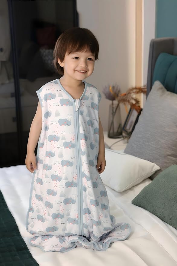 Baby Sleep Sack 2-4 T 95% Rayon from Bamboo 5% Spandex Boys & Girls Wearable Blanket 1.0 TOG Toddler Sleeping Sack 2- Way Zipper X-Large-CubbioJoy