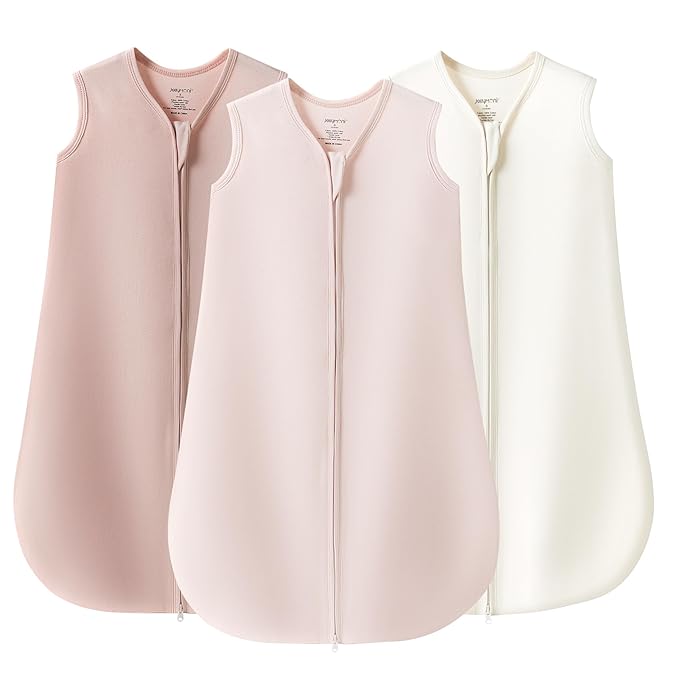 JELLYMONI Baby Sleep Sack 0-6 Months 100% Cotton Wearable Blanket, 0.5 TOG Soft Lightweight Toddler Sleeping Sack 3 Pack 2-Way Zipper Newborn Sleep Sacks-CubbioJoy