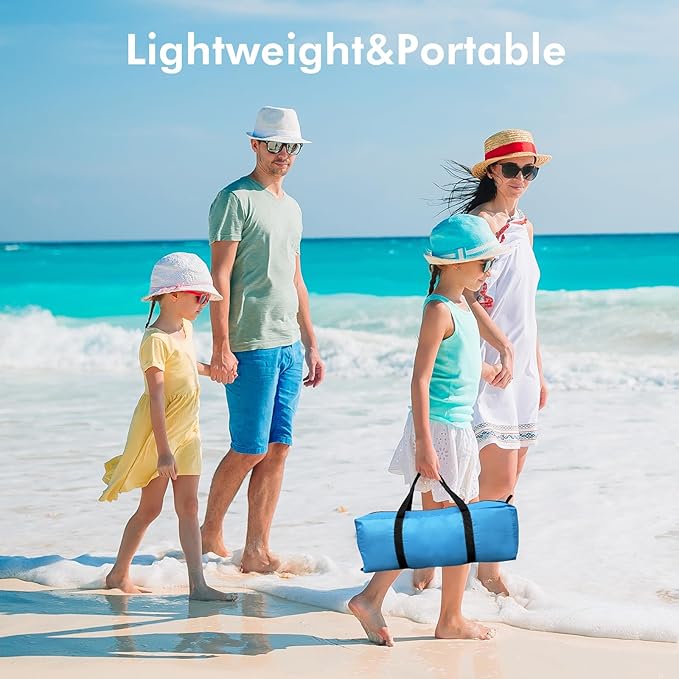 Beach Tent, Portable Sun Shelter for 2/3/4/6-8 Person with UPF 50+ UV Protection, Easy Setup Waterproof Beach Shade Canopy Cabana for Family Outdoor and Picnics, Fishing with Carrying Bag-CubbioJoy