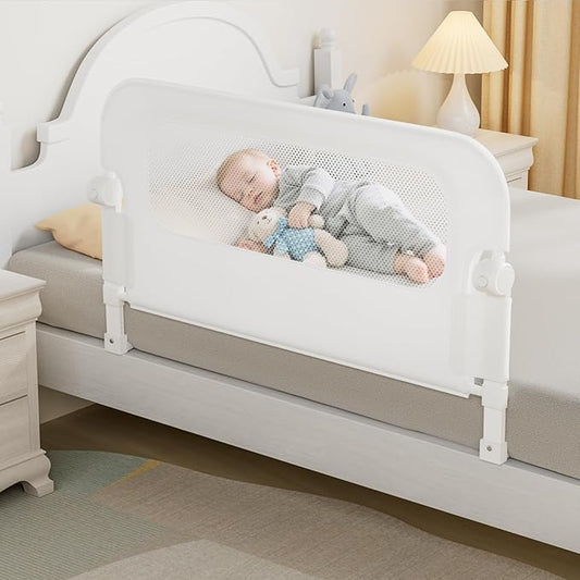 Baby Bed Rail Guard for Toddlers - 35.4" Toddler Bed Rails for Crib,Twin,Full, Queen Bunk Size Bed Swing Down Bedrail Extral Tall Child Safety Side Railing Guards for Kids-CubbioJoy