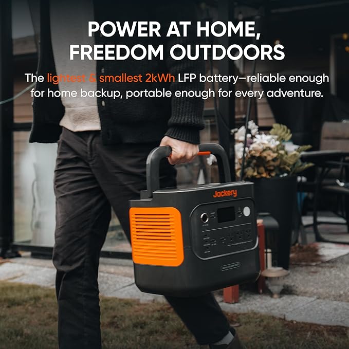 Jackery Solar Generator 2000 v2 with 2x200W Solar Panels, 2042Wh/2200W LiFePo4 Portable Power Station, 20ms UPS Home Backup, USB-C PD 100W Fast Charging for Power Outages, Emergencies, Camping & RVing-CubbioJoy