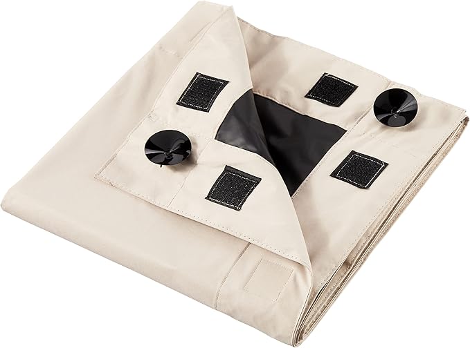 Amazon Basics Portable Blackout Curtain Shade with Suction Cups, 50"W x 78"L, 2-Pack, Beige-CubbioJoy