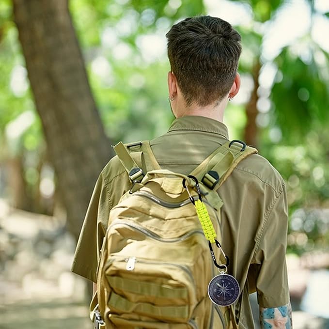 BRAVESHINE Paracord Keychain Carabiner Clip, D Ring Lanyard Hanger Stroller Hook for Water Bottle, Key, Backpacks, Men, Women-CubbioJoy