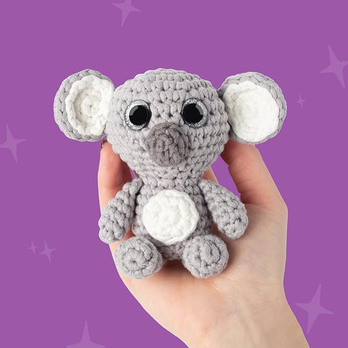 Cookie Box Crochet Kit for Beginners - Learn to Craft Amigurumi Stuffed Animals - Knitting Gift for Kids and Adults - Beginner-Friendly Yarn - Stitch-by-Stitch Video Tutorial - Koala Coal-CubbioJoy