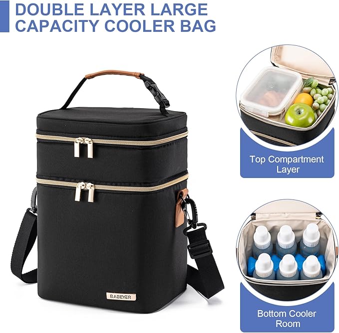 Breastmilk Cooler Bag with Ice Pack Fits 6 Baby Bottles Up to 9 Ounce-CubbioJoy