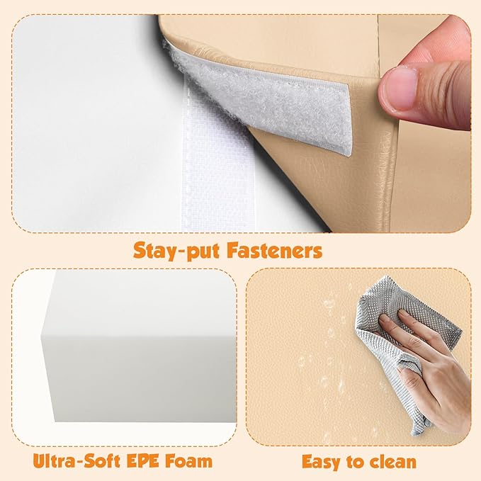 4-Piece Soft PU Leather Toddlers Climbing Toys, Baby Foam Climbing Blocks for Toddlers 3, Foam Play Gym Climbing Structures, Indoor Climb and Crawl Activity Play Set (White and Coffee)-CubbioJoy