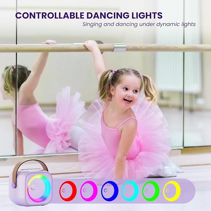 Karaoke Machine for Kids Toys for 4-12+ Year Old, Mini Portable Bluetooth Speaker with 2 Wireless Microphones, Birthday Party for Girls Boys-CubbioJoy