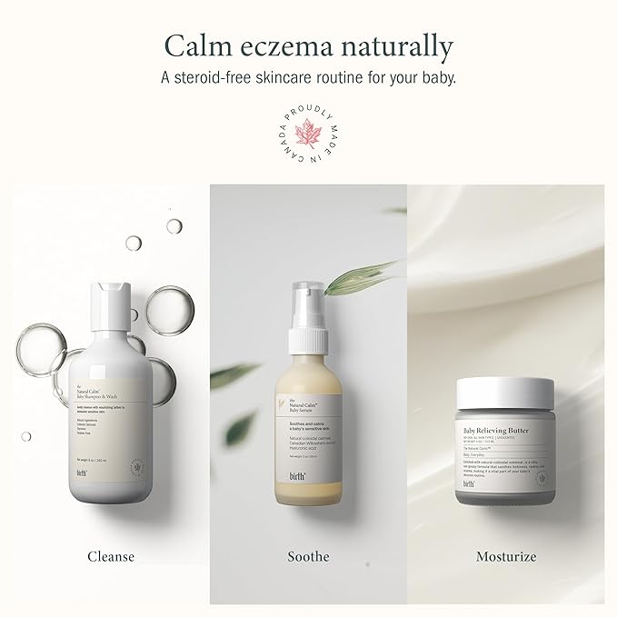 BIRTH SKINCARE Eczema Organic Baby Serum for Newborn and Infant, Redness Relief Moisturizer for Dry skin, Steroid Free 20z 59 ml Baby Ointment Body Serum for itchy Skin Relief, Made In Canada-CubbioJoy