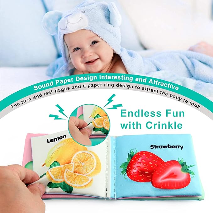 Baby Books, Soft Baby Book,Cloth Baby Books,Baby Books 0-6 Months, Cloth Baby Books,Infant Books,Soft Books for Babies,Best Baby Books, Pack of 6 Books for Baby,Size: 4x4 inch,Soft Baby Book-CubbioJoy