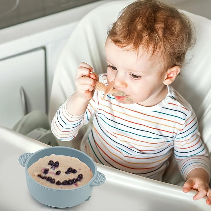 Baby Spoons and Forks Feeding Set, 6 Pack Silicone First Stage Self Feeding Toddler Utensils, BPA Free, Baby Led Weaning Supplies for Training Spoons-CubbioJoy