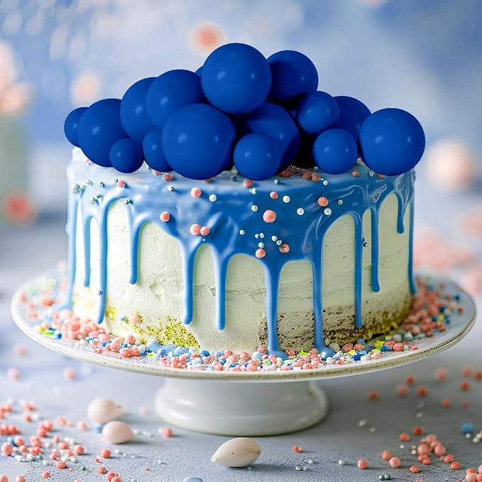 75 Pieces Royal Blue Cake Balls Topper Decorations Foam Cupcake Topper Mini Balloon Cake Topper Balls Cake Picks for Cake Deco Birthday Party Wedding-CubbioJoy