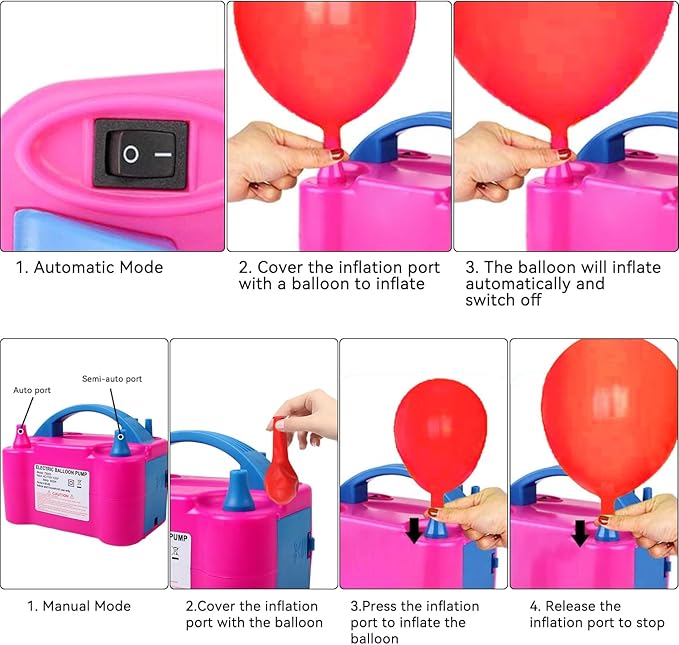 Balloon Pump 600W 110V Electric Balloon Pump Portable Electric Inflator Balloon Air Pump-2 Tying Tools Balloon Blower for Party Decoration-CubbioJoy