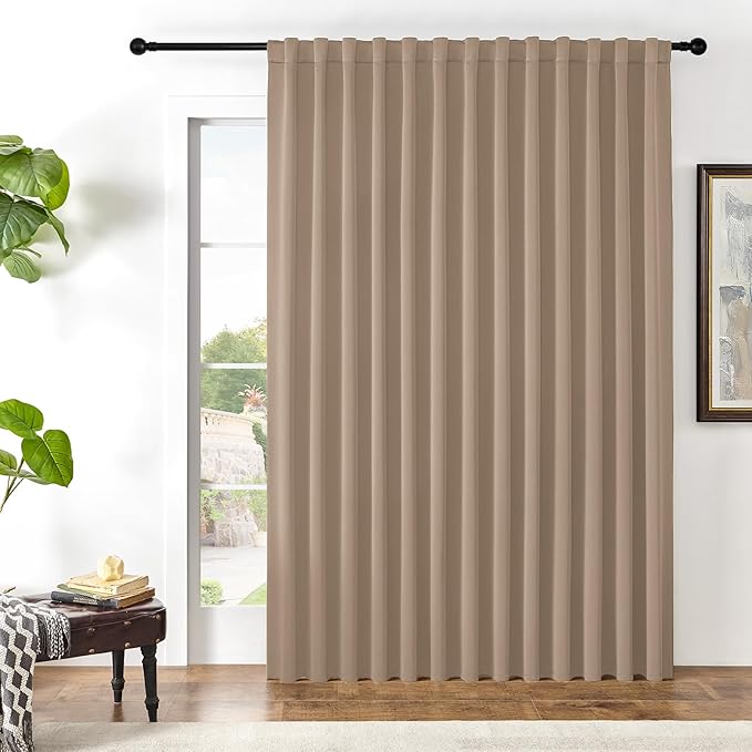 Joydeco Custom Blackout Curtains for Bedroom, 1 Panel Room Darkening Curtains & Drapes for Living Room Window Rod Pocket Back Tab (Custom Size,Khaki)-CubbioJoy