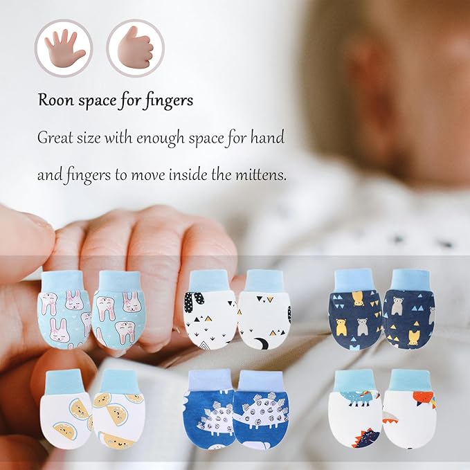 Baby Mittens No Scratch Mittens Infant Soft Gloves Mittens for 0-6 Months Boys Girls-CubbioJoy