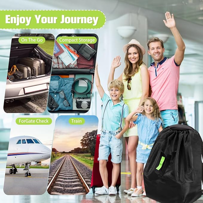 Car Seat Bags For Airplane Travel, Durable Carseat Cover For Air Travel Car Seat Travel Bag with Shoulder Straps and 2pcs Luggage Tags For Airplane-CubbioJoy