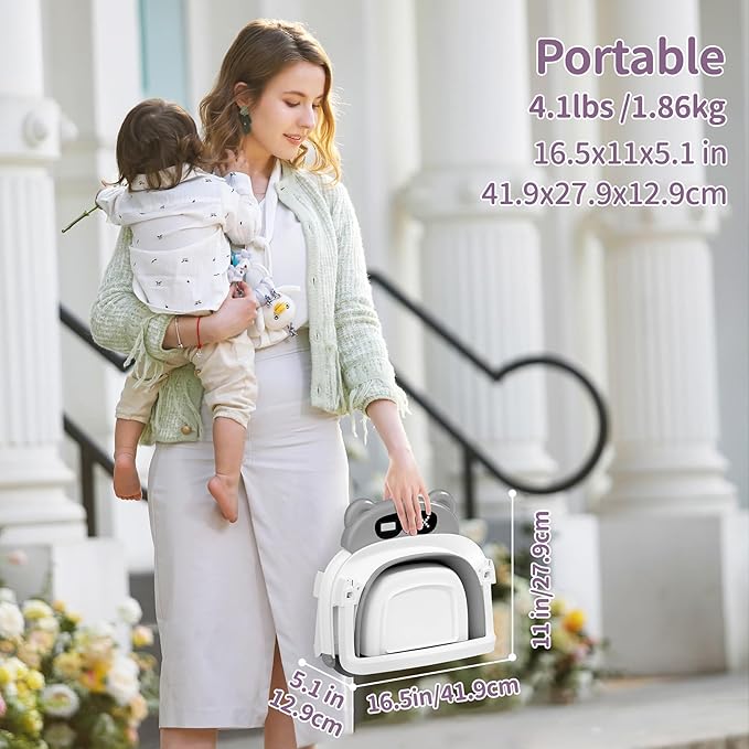 Collapsible Baby Bathtub for Newborn to Toddler (0-18 Month) - Portable Baby Bath Tub for Travel, Newborn Bathtub with Soft Towel and Floating Cushion (Gray)-CubbioJoy