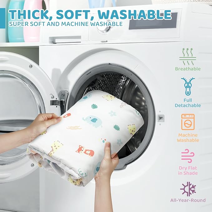 Baby Play Mat, 7-in-1 Tummy Time Activity Gym Mat, Washable Baby Lounger Nest, Portable Floor Seat for Home & Travel, Baby Essentials Gift for Infant Newborn 0-6-12-18 Months-CubbioJoy