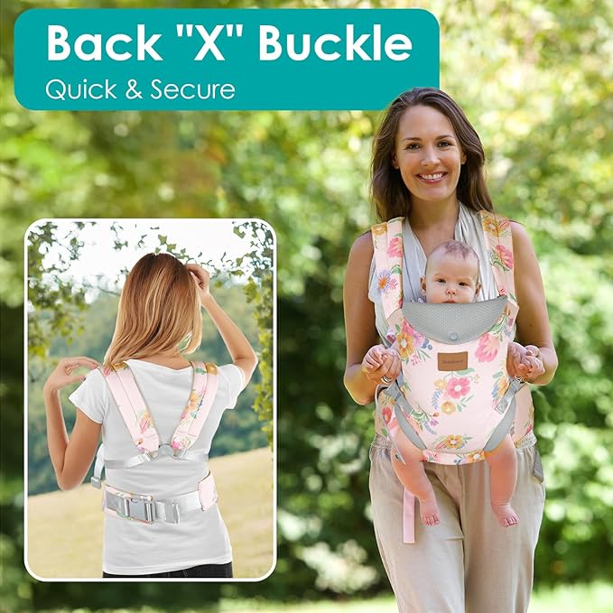 Baby Carrier Newborn to Toddler, Ergonomic Adjustable Toddler Carriers for 7-66 Lbs, Cozy Lightweight Infant Carrier with Neck Support, Baby Holder Carrier with Lumbar Support for Mom Dad-CubbioJoy