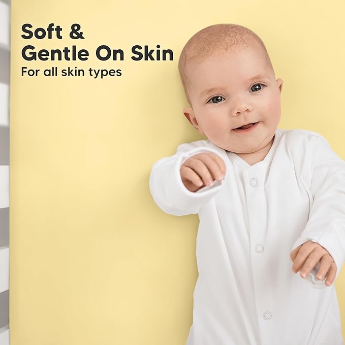 KeaBabies 2-Pack Organic Crib Sheets for Boys, Girls - 52x28 Fitted Crib Mattress Sheet Neutral, Breathable Jersey Cotton Cover for Baby Bed, Toddler Mattress, Soft & Cute Prints (Sunshine)-CubbioJoy