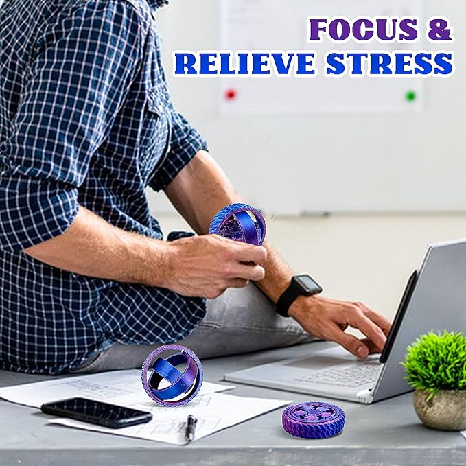 2-Pack 3D Printed Fidget Spinners for Kids & Adults - Stress Relief Toys for ADHD, Anxiety & Sensory Needs | Quiet Office Desk Toy & Party Favors - Birthday Goodie Bag Fillers for Kids-CubbioJoy