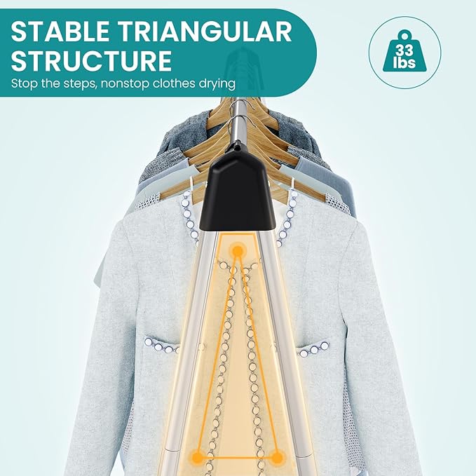 APEXCHASER Foldable Clothes Drying Rack, 55'' Collapsible Laundry Clothes Airer Width Heavy Duty Hanger for Sweaters Baby Clothes Towels Portable Indoor Outdoor for Home Travel-CubbioJoy