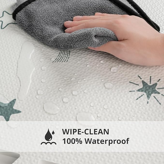 Baby Foam Play Mat, PIGLOG 72”x48” Floor Mats for Kids, Baby Crawling Mat with Interlocking Floor Tiles, Toddler Playmats for Indoor and Outdoor, Easy to Clean Playroom Foam Mats, Pentagram-CubbioJoy