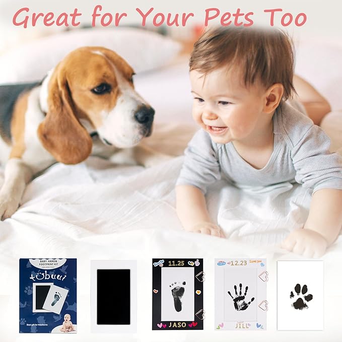 Inkless Baby Hand and Footprint Kit,Clean Touch Ink Pad for Baby Footprint Kit,No Mess Dog Paw Print Kit,DIY Footprint Ink for Baby Keepsake Gifts for Boys and Girls-CubbioJoy