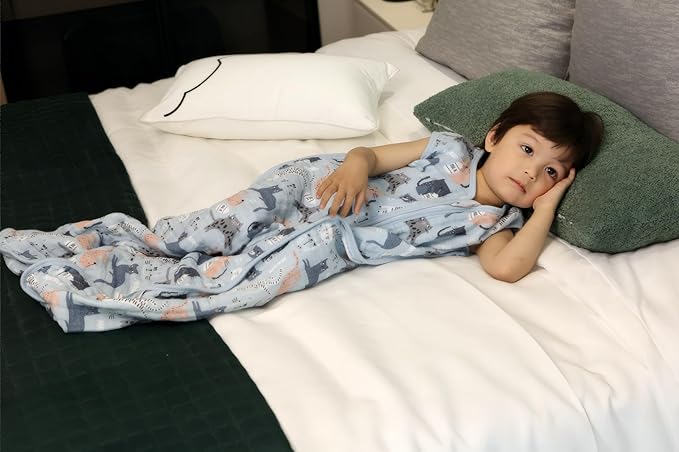 Baby Sleep Sack 2-4 T Baby Wearable Blanket 100% Organic Cotton 0.5 TOG Toddler Sleep Sacks 2- Way Zipper Soft 4 Layers 2T 3T 4T Kitten-CubbioJoy