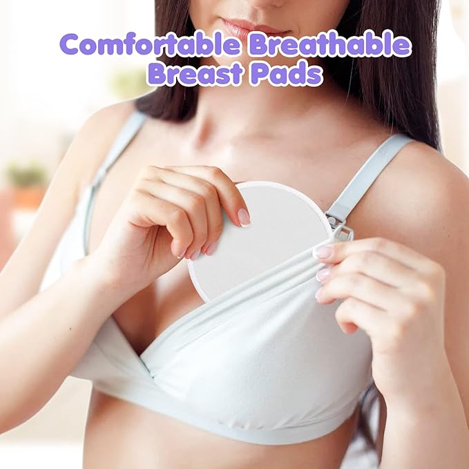 6 PCS Reusable Nursing Pads – Washable Breast Pads for Breastfeeding, Soft & Super Absorbent with Laundry Bag and Travel Bag, Nipple Pads for Postpartum Essentials-CubbioJoy