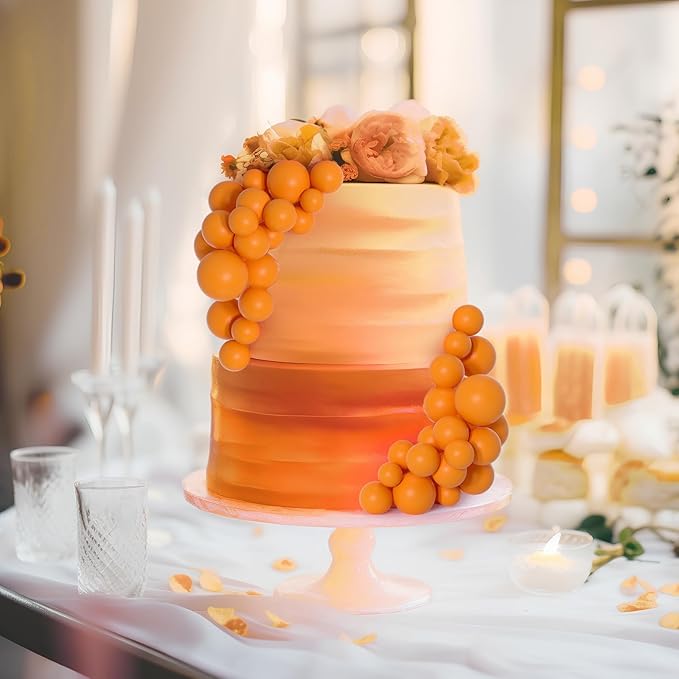 75 Pieces Orange Cake Balls Topper Decorations Foam Cupcake Topper Mini Balloon Cake Topper Picks for Cake Deco Birthday Party Wedding-CubbioJoy