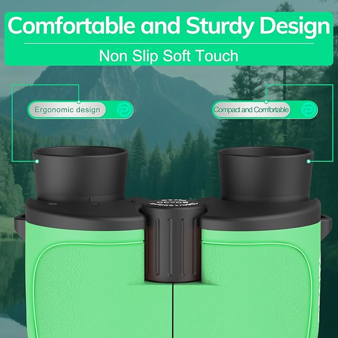 Compact Binoculars for Adults High Powered - OPAITA 20x32 Small Binoculars for Adults Kids with Low Light Vision for Hunting Cruise Ship Travel Concert Hiking Light Green-CubbioJoy