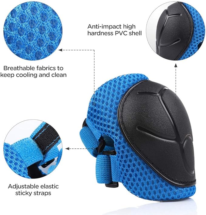 DaCool Kids Bike Helmet Set Skateboard Knee Pads - Kids Helmet Elbow Pads Wrist Guards Adjustable for 3~10yrs Girl Boy Kids Protective Gear Set for Sport Cycling Bike Roller Skating Scooter-CubbioJoy