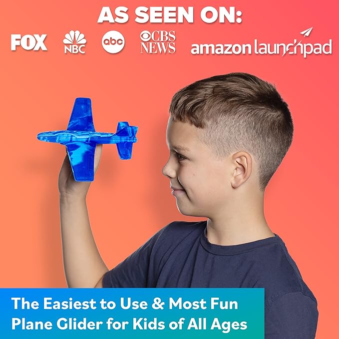 Airplane Toy Foam Airplanes for Kids - Best Stocking Stuffers for Boys & Girls - Easy Throwing Air Planes - Gift Idea Toy Games - Styrofoam Plane Glider - Great Gifts for Ages 4 5 6 7 8 9+ Year Old-CubbioJoy