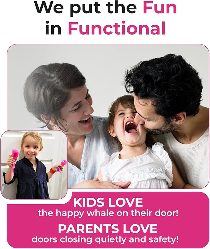 Baby Proofing Door Stopper, Door Pinch Guards Protect Child Fingers & PET Tails. Baby Safety Finger Protectors Prevent Pinch Injuries – Kids and Adults Love Whale Pinch Guard (Pink)-CubbioJoy