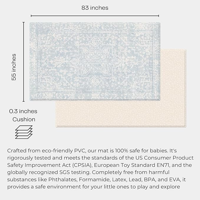 Baby Care Foldable Mat - Sea Petals(Gray), Large-CubbioJoy