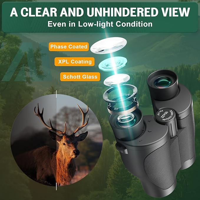 Aurosports 16x32 Compact Binoculars for Adults and Kids - High Powered Small Binoculars with Low Light Vision - Easy Focus Lightweight binos for Bird Watching Hunting Travel Hiking-CubbioJoy