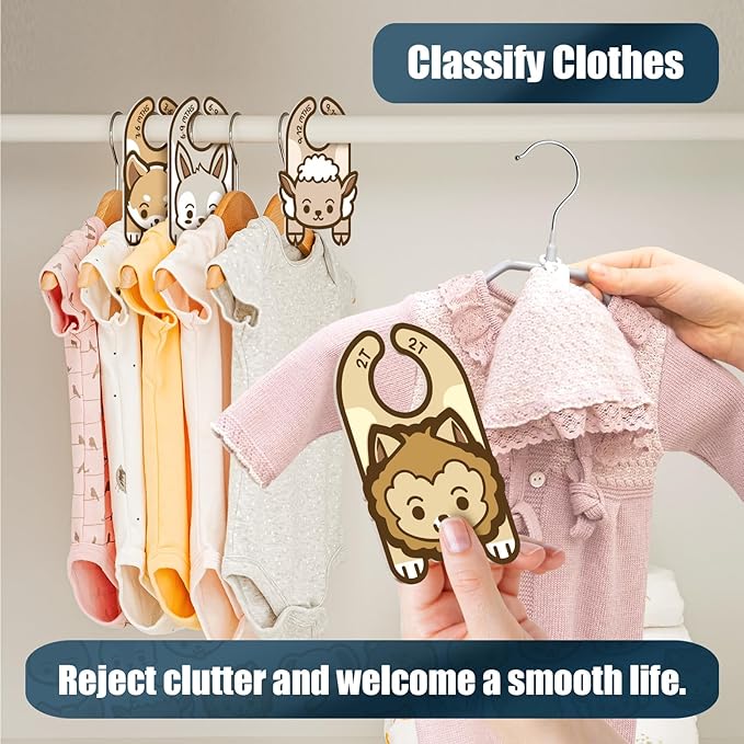 Baby Closet Dividers (Set of 8), Baby Hanger Dividers for Infant to Toddler, Nursery Organization for Clothes, Girl & Boy Closet Organizers-CubbioJoy