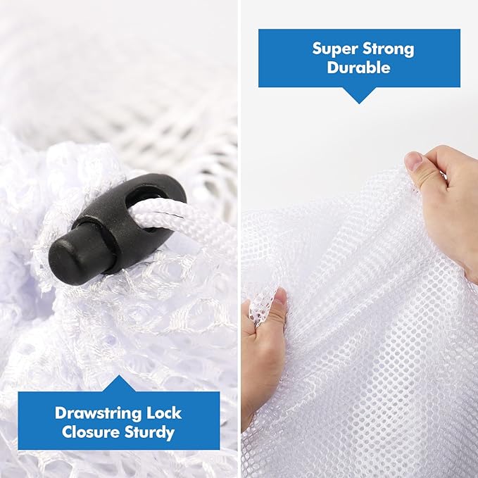 3Pcs Mesh Laundry Bags Washing Machine Mesh Wash Bags Jumbo for Delicates Clothes,Bed Linen,Toys with Drawstring Closure Sturdy(3 XXLarge 28 x 26 Inches)-CubbioJoy